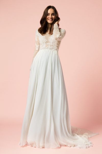 Image of wedding dress with sleeves