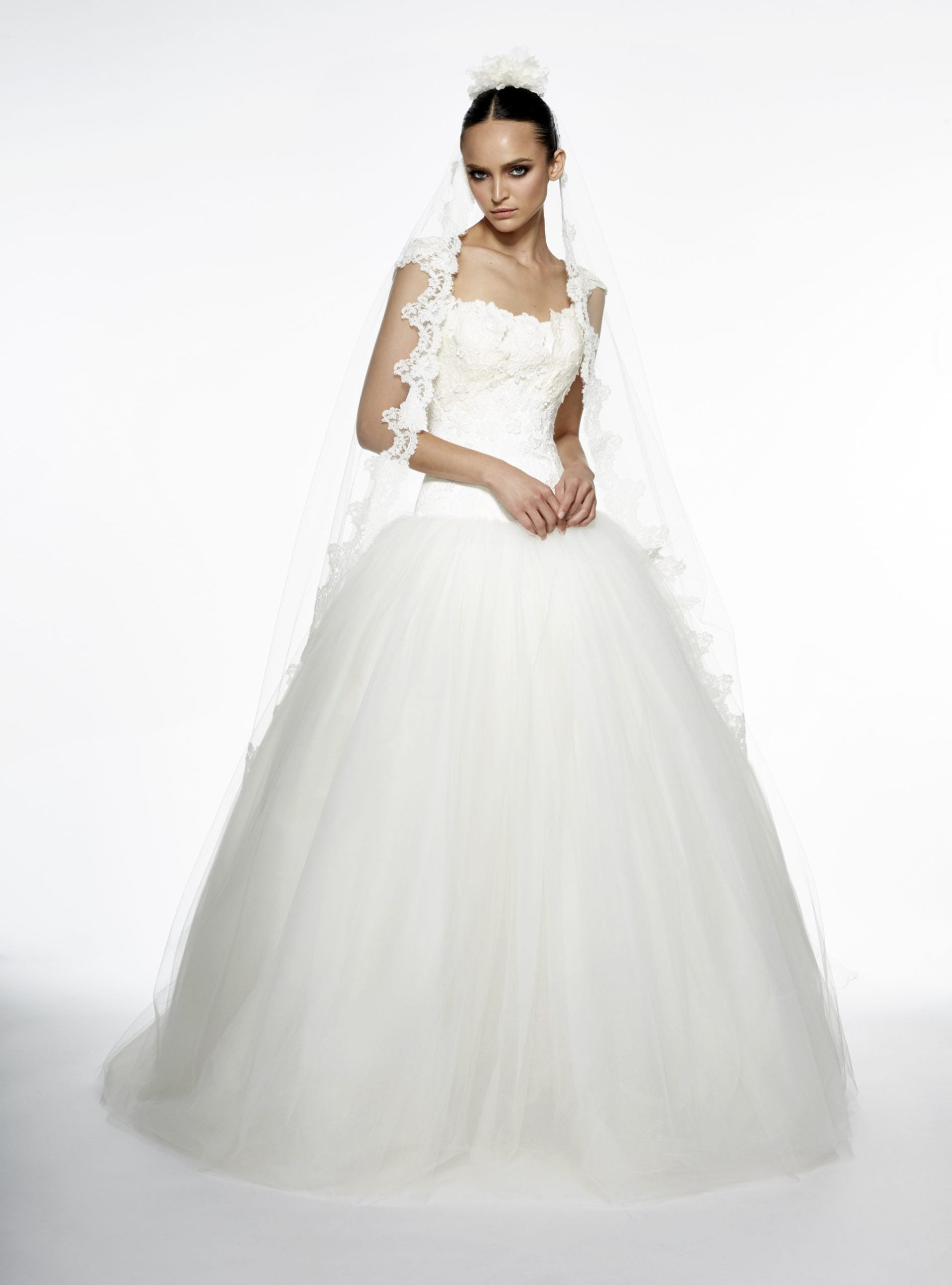 drop waist ball gown wedding dress