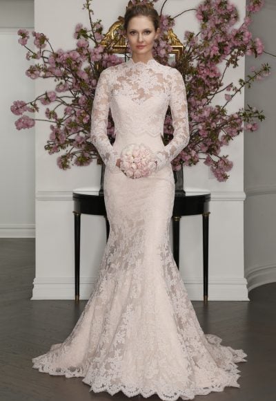 tight lace long sleeve wedding dress