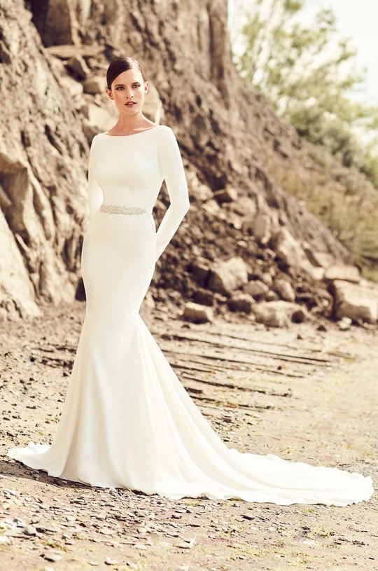 sexy fit and flare wedding dress