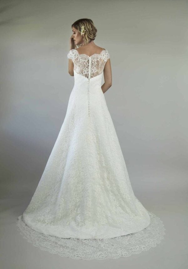 Illusion Sweetheart Neck Off The Shoulder Lace Wedding Dress by Augusta Jones - Image 3