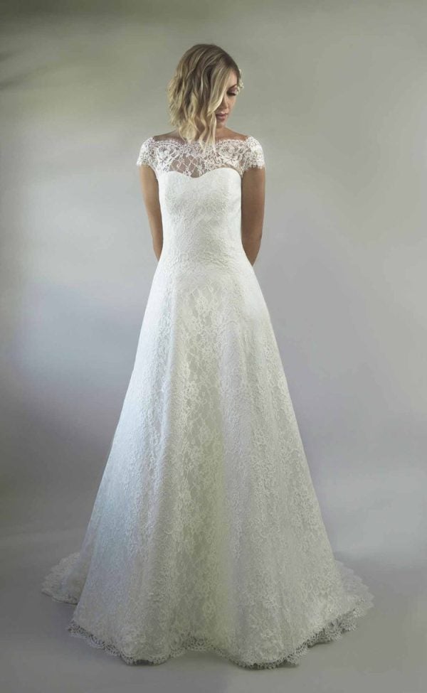 Illusion Sweetheart Neck Off The Shoulder Lace Wedding Dress by Augusta Jones - Image 2
