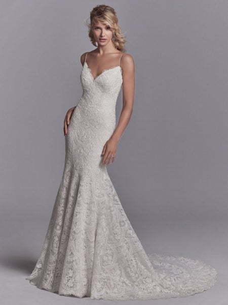 maggie sottero one shoulder wedding dress