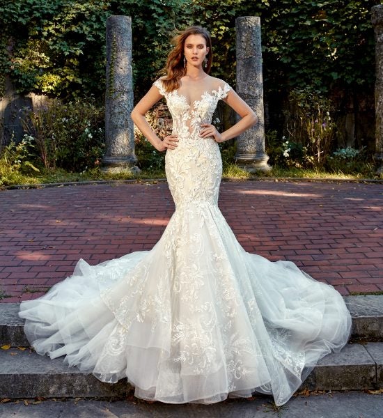 beaded mermaid wedding dress