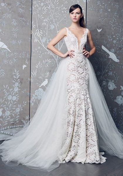 romona keveza sleeveless v neck fully lace with detachable skirt mermaid wedding dress 33752882 419x600