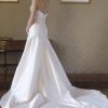Simple Satin Sweetheart Neck Fit And Flare Wedding Dress - Image 2