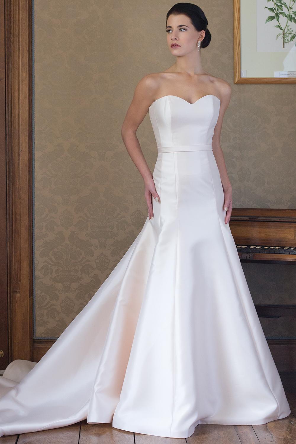Simple Satin Sweetheart Neck Fit And Flare Wedding Dress Kleinfeld Bridal