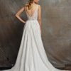 Beaded Bodice V-neck Sleeveless A-line Wedding Dress by Enaura Bridal - Image 2