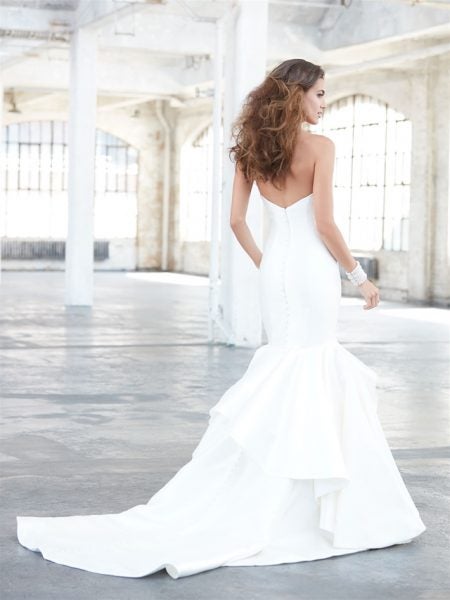 plain white strapless dress