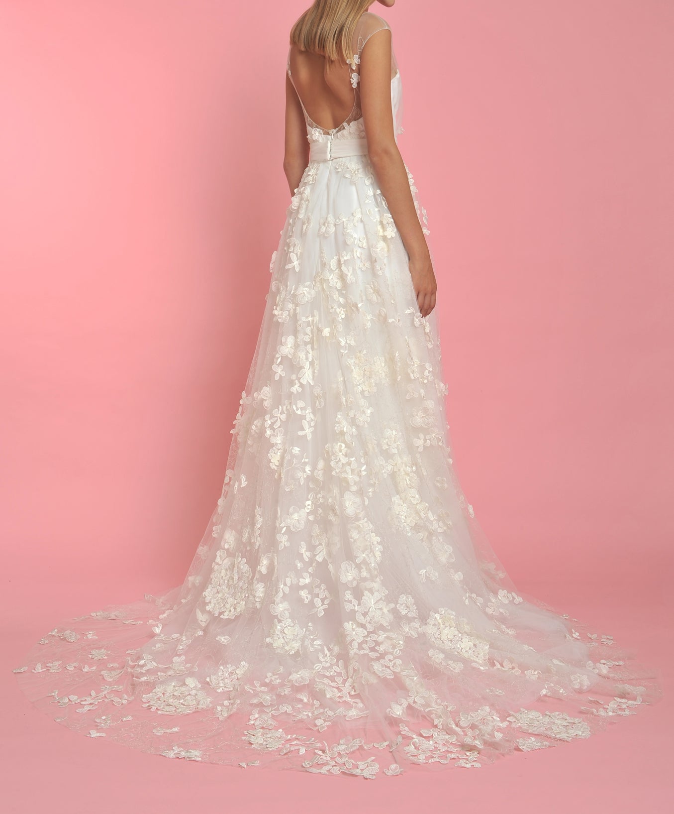 wedding dress applique flowers