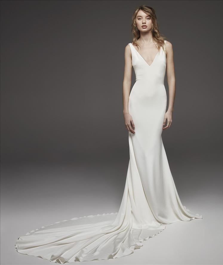 silk sheath wedding dress