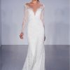 Long Sleeve A-line Lace Wedding Dress - Image 1