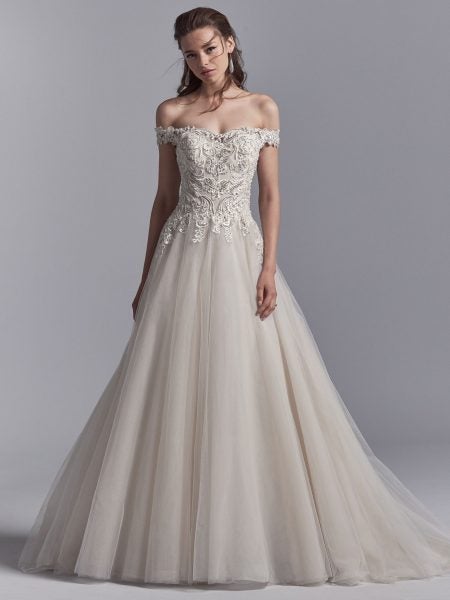 Off Shoulder Sweetheart Neckline Wedding Dress 4