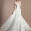 Floral Applique Deep V-neck A-line Wedding Dress by Tony Ward - Image 1
