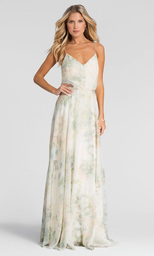 INESSE PRINT LONG BRIDESMAID DRESS BY JENNY YOO Kleinfeld Bridal Party