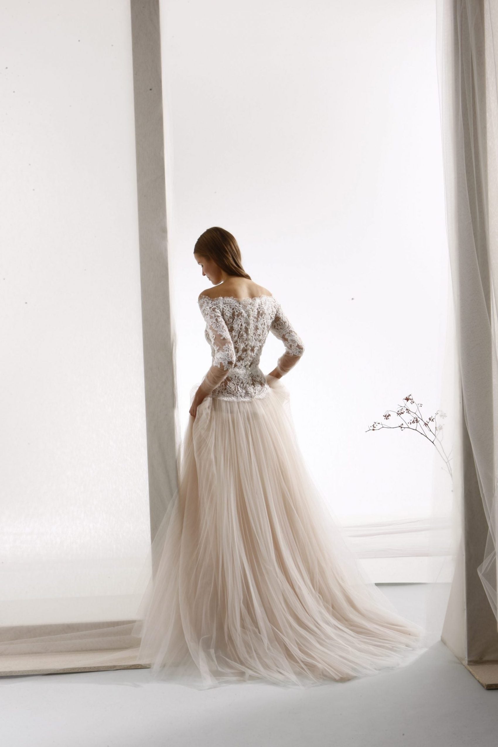 Off The Shoulder Lace Bodice A Line Wedding Dress Kleinfeld Bridal