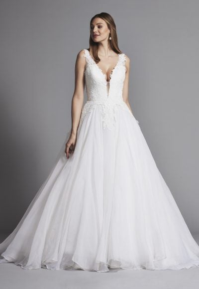 Classic And Romantic Lace And Organza Ball Gown Wedding Dress by Pnina Tornai