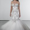 Crystal Embellished Mermaid Tulle Skirt Wedding Dress by Pnina Tornai - Image 1