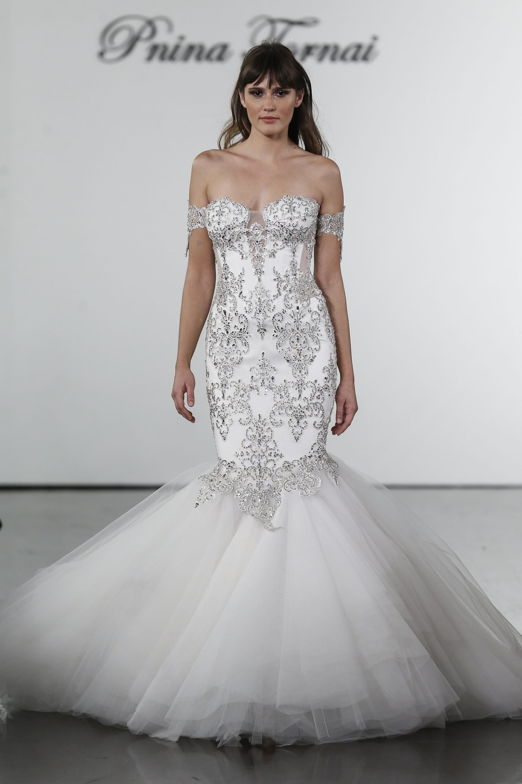 Labe Cordelia Diagnostiseren Crystal Embellished Mermaid Tulle Skirt Wedding Dress | Kleinfeld Bridal