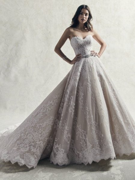 Strapless Sweetheart Lace Ball Gown Wedding Dress Kleinfeld Bridal