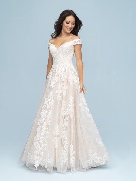 Off The Shoulder Blush  Tulle Wedding  Dress  Kleinfeld  Bridal 