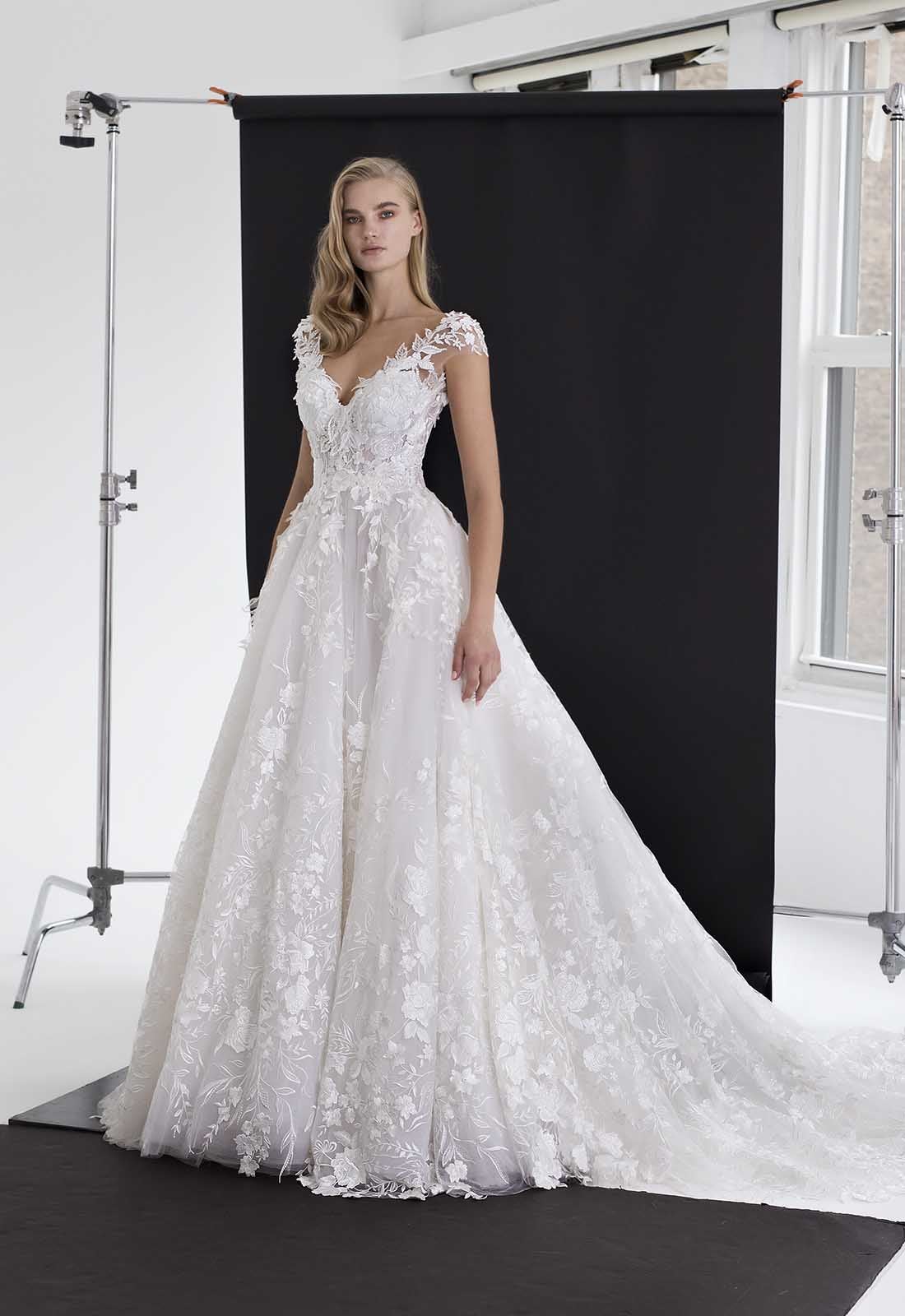 Floral Applique Tulle Ball Gown  Kleinfeld  Bridal 