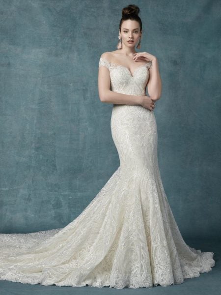 maggie sottero one shoulder wedding dress