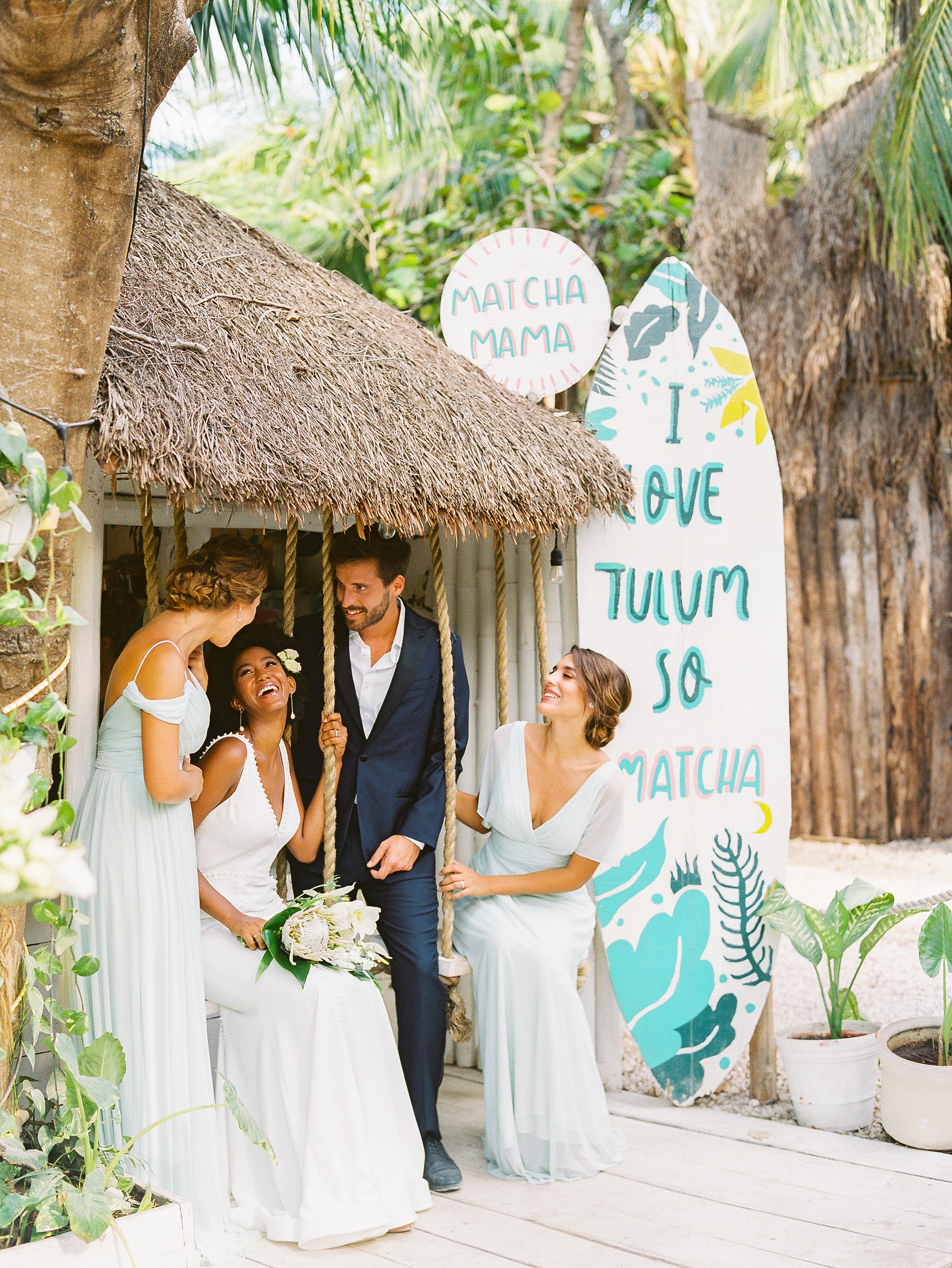 Here are top instagram-worthy moments you must capture on your wedding day! We took Kleinfeld Bridal wedding dresses and Kleinfeld Bridal Party bridesmaids dresses to Tulum, Mexico for a fun photoshoot on the beach full of flowers, sun, sand and fun!