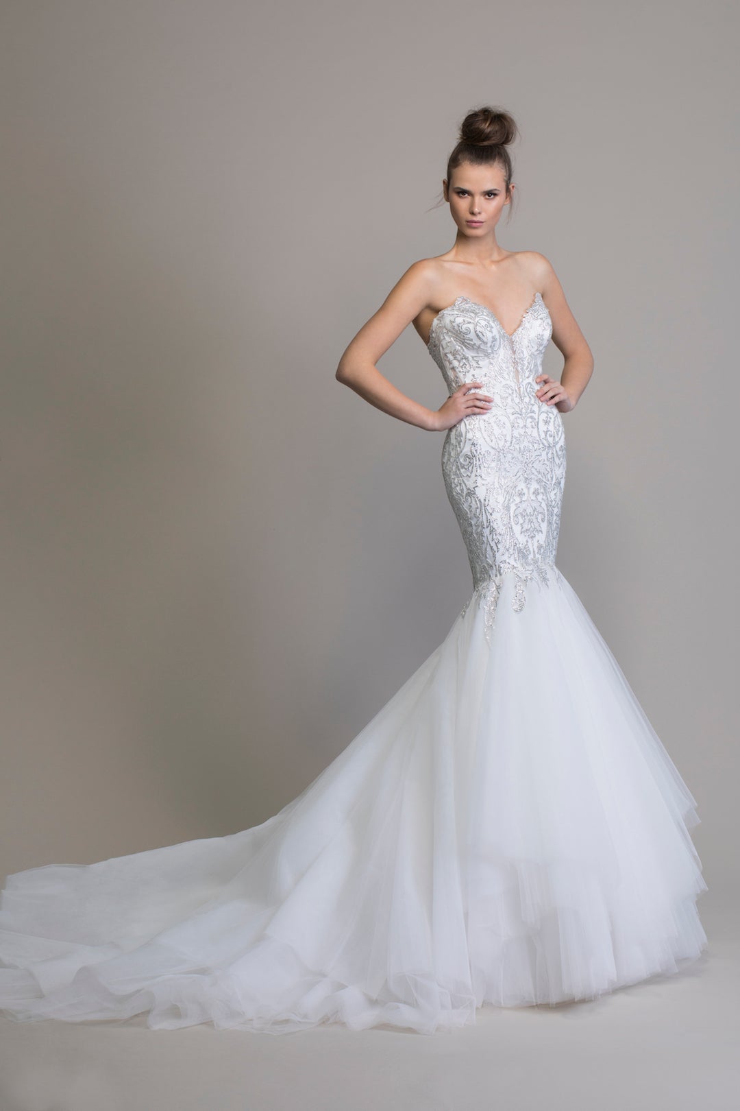 Mermaid Embellished Wedding Dress With 