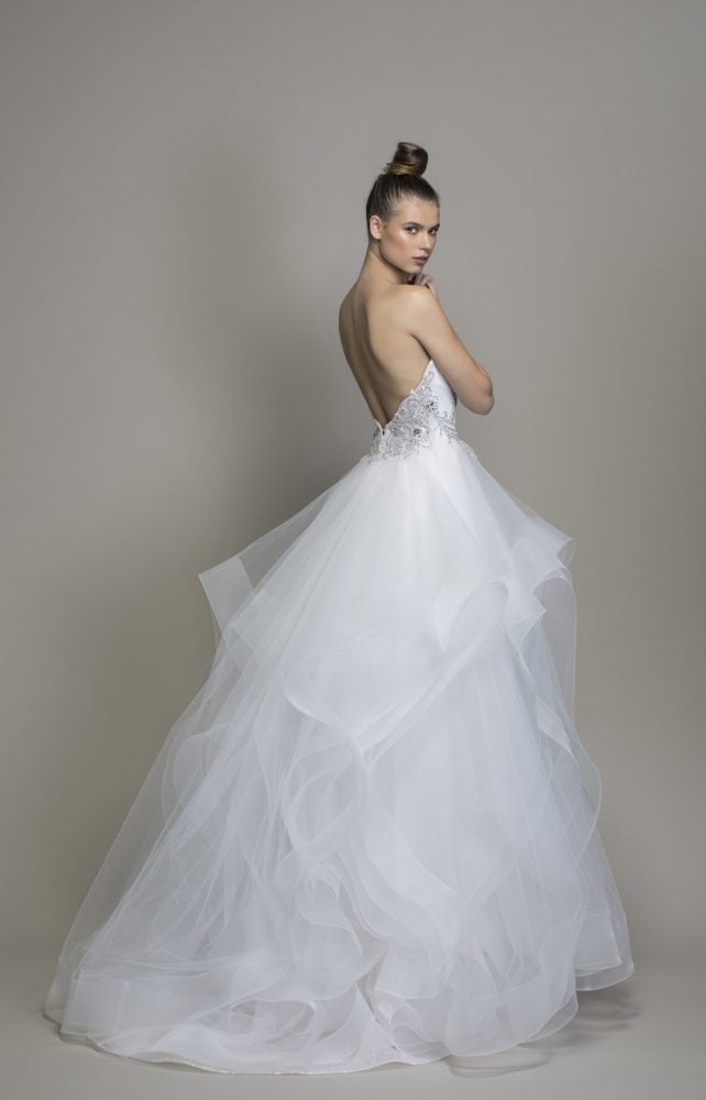 Strapless Textured Skirt Ball Gown by Love by Pnina Tornai - Image 2