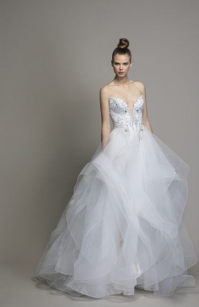 Strapless Textured Skirt Ball Gown by Love by Pnina Tornai - Image 1