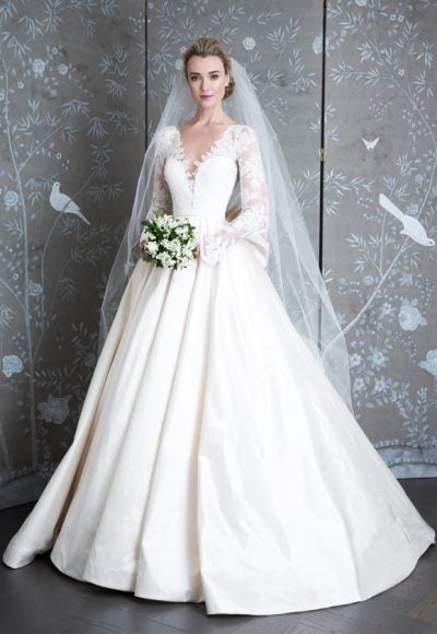 Long Sleeve Ivory Ball Gown Wedding Dress by LEGENDS Romona Keveza