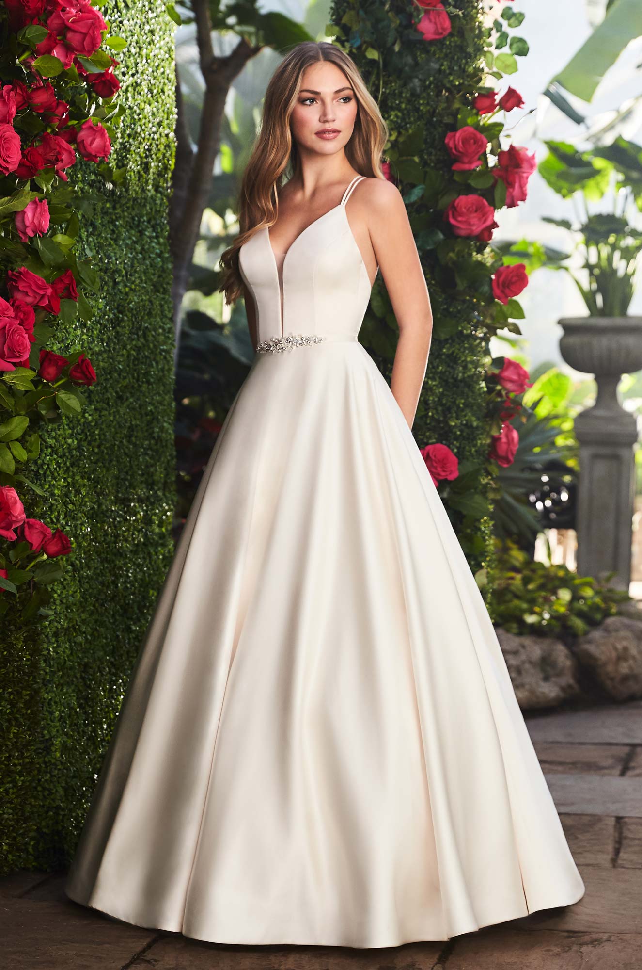 wedding dress satin a line