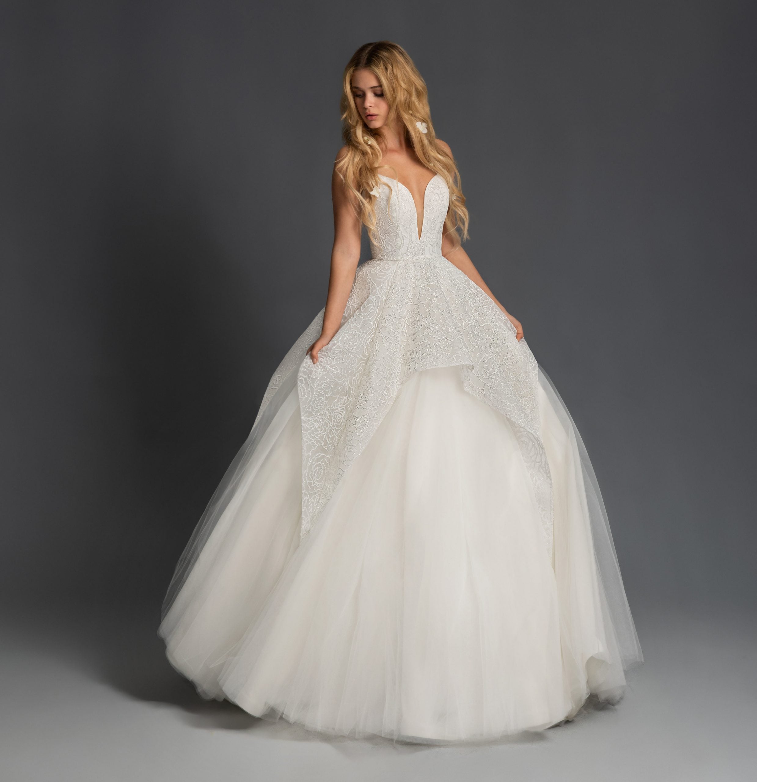 tiered tulle ball gown