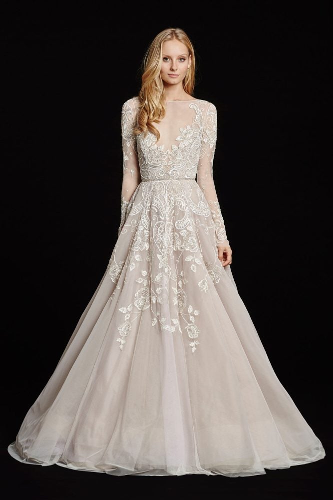 illusion bateau neckline wedding dress