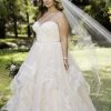 Pink Floral Lace Ball Gown Wedding Dress by Stella York - Image 1