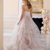 Pink Floral Lace Ball Gown Wedding Dress by Stella York - Image 3