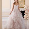 Pink Floral Lace Ball Gown Wedding Dress by Stella York - Image 2