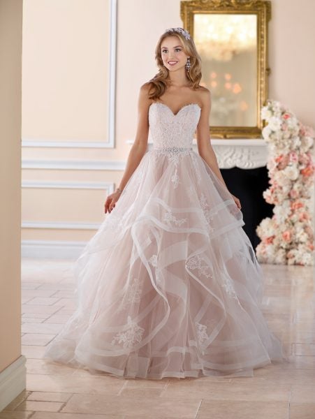 blush wedding dress