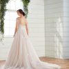 Off-the-shoulder cap sleeve ballgown wedding dress with 3D floral appliques and lace by Essense of Australia - Image 2