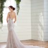 V-neck lace fit and flare wedding dress by Essense of Australia - Image 2