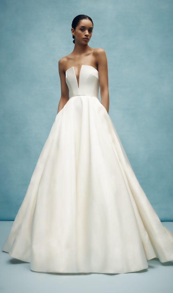 V-neck Ball Gown Wedding Dress by Anne Barge - Image 1