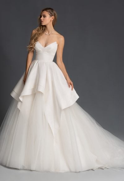 Tulle Strapless Tiered Ball Gown Wedding Dress by Hayley Paige
