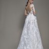 A-line Long Sleeve Floral Lace Wedding Dress With Plunging V-neckline by Pnina Tornai - Image 2