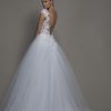 Cap Sleeve V-neckline Ball Gown Wedding Dress With Tulle Skirt by Pnina Tornai - Image 2