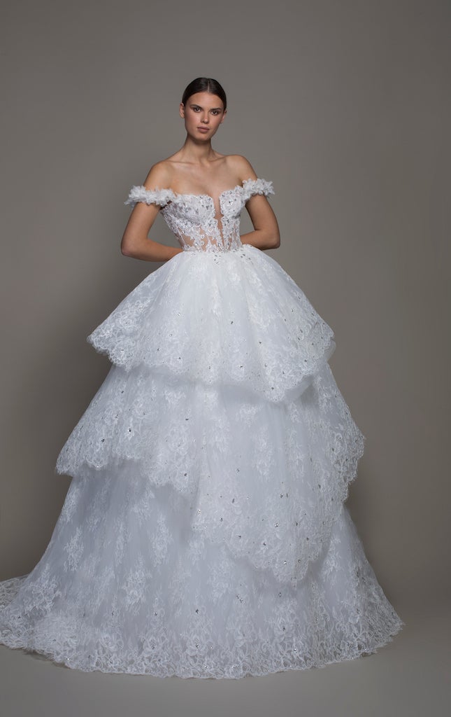 white lace ball gown skirt