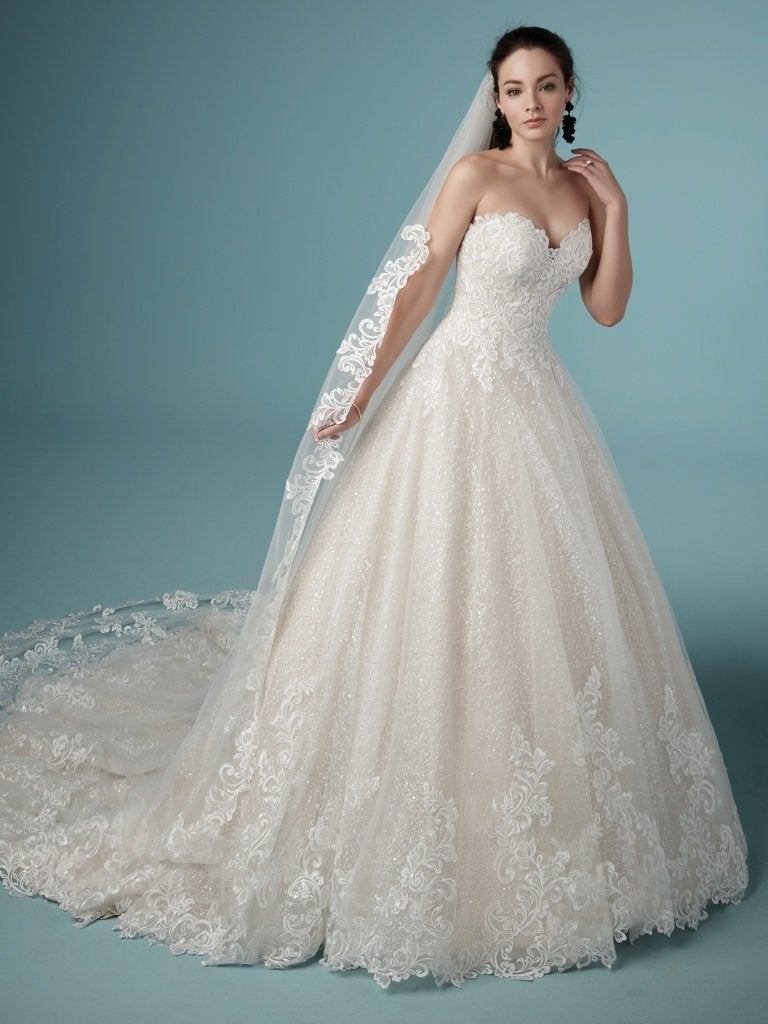 Strapless Sweetheart Lace Ballgown 