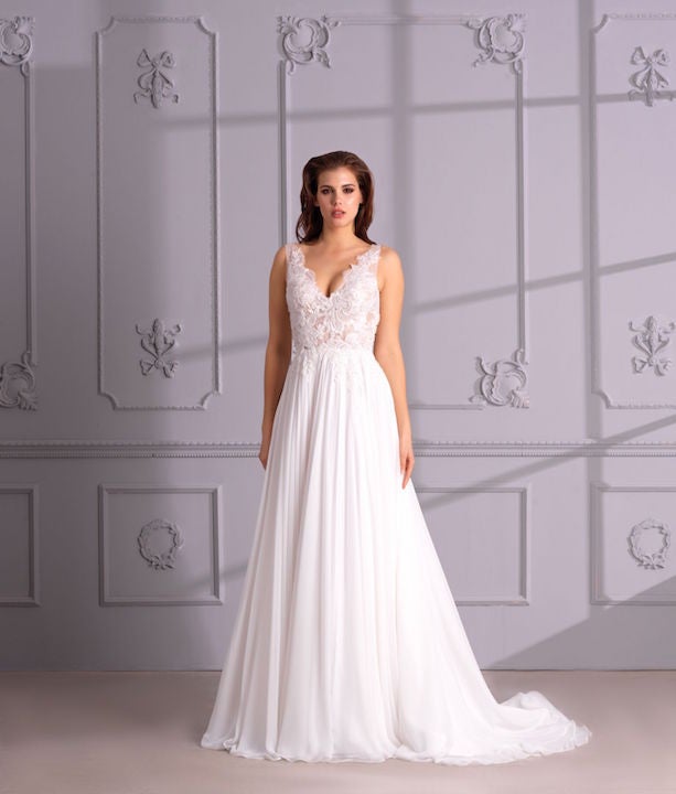 lace chiffon bridesmaid dress