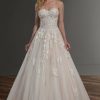 Strapless Sweetheart Ballgown Wedding Dress With Floral Appliques by Martina Liana - Image 1