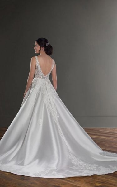 V-Neck Sleeveless Ballgown Wedding Dress With Beaded Lace Bodice by Martina Liana - Image 2